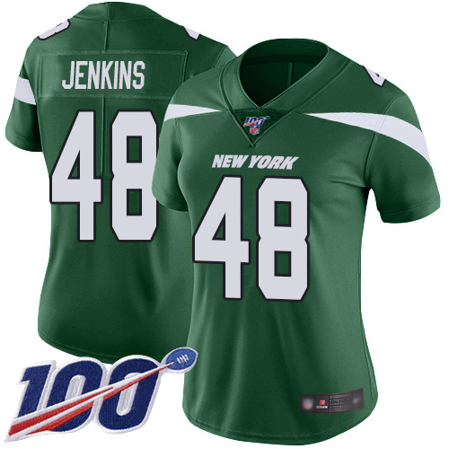 New York Jets Limited Green Women Jordan Jenkins Home Jersey NFL Football #48 100th Season Vapor Untouchable->women nfl jersey->Women Jersey